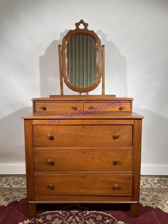 Cómoda antigua con espejo  Foto 4 de 4