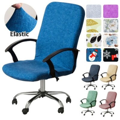 Floral Printed Computer Office Chair Cover Rotating Seat Cover