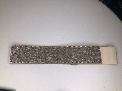 Express Champaign Glitter High Waist Belt Double Clasp Size S/M Style 9855