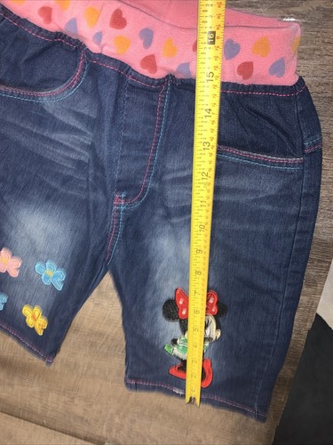 Girls sz 140 8 10 minnie mouse embroidered Bermuda shorts - Picture 5 of 6