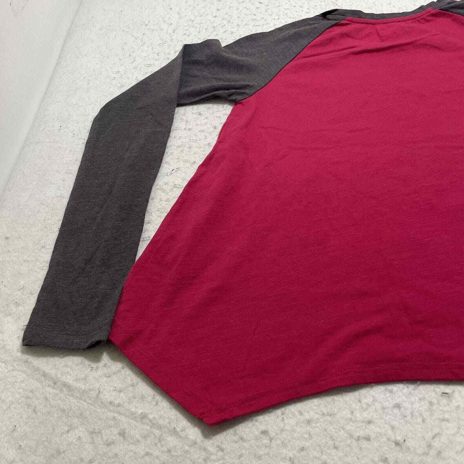 Lucky Brand Live in Love Girl's Large Pink Gray Raglan Sleeve Crewneck Shirt image 9