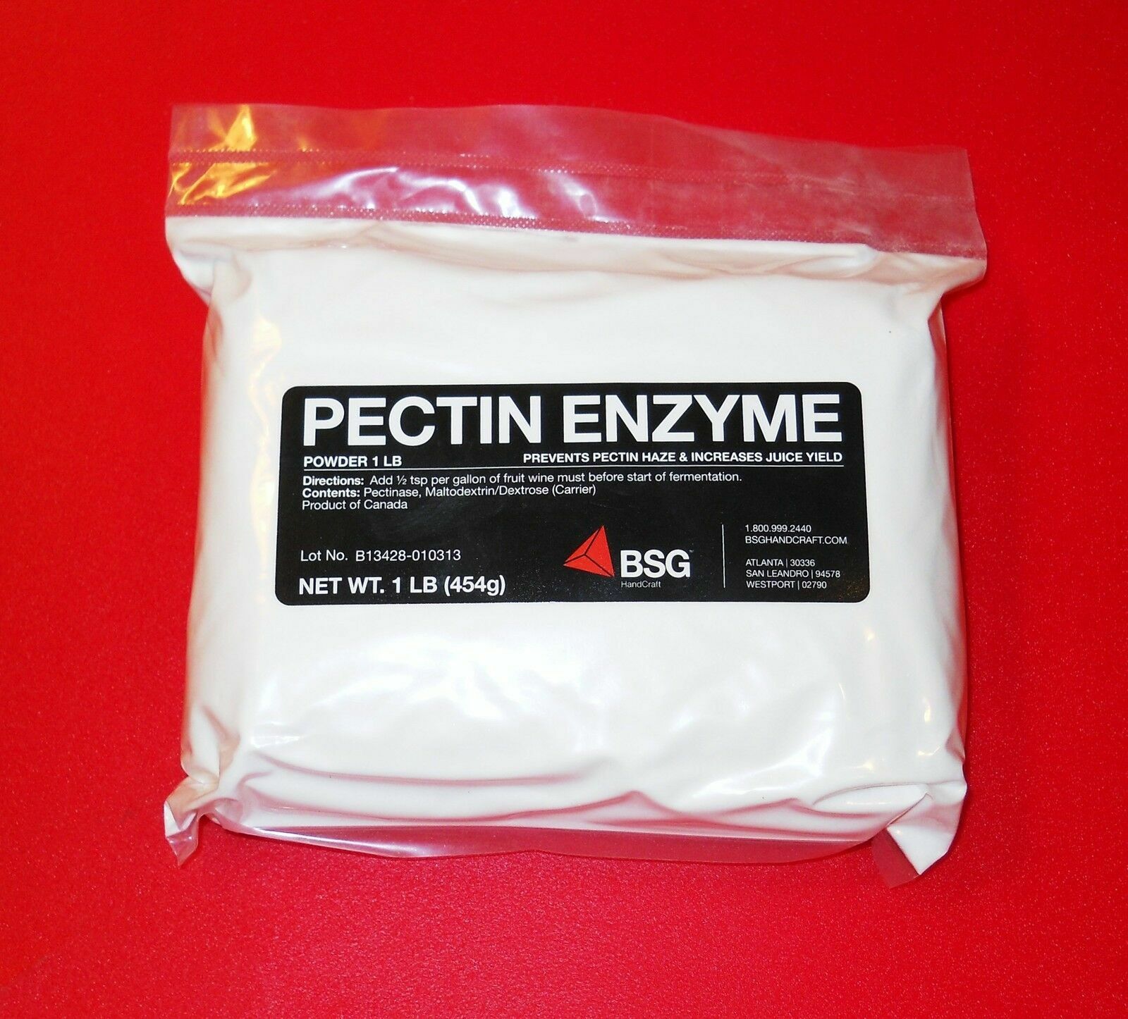 PECTIC ENZYME 1LB FACTORY PACK FREE SHIPPING PECTINASE WINEMAKING
