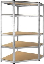 Scaffale angolare acciaio zincato 180 x 90 x 40 cm 5 ripiani portata 875 Kg