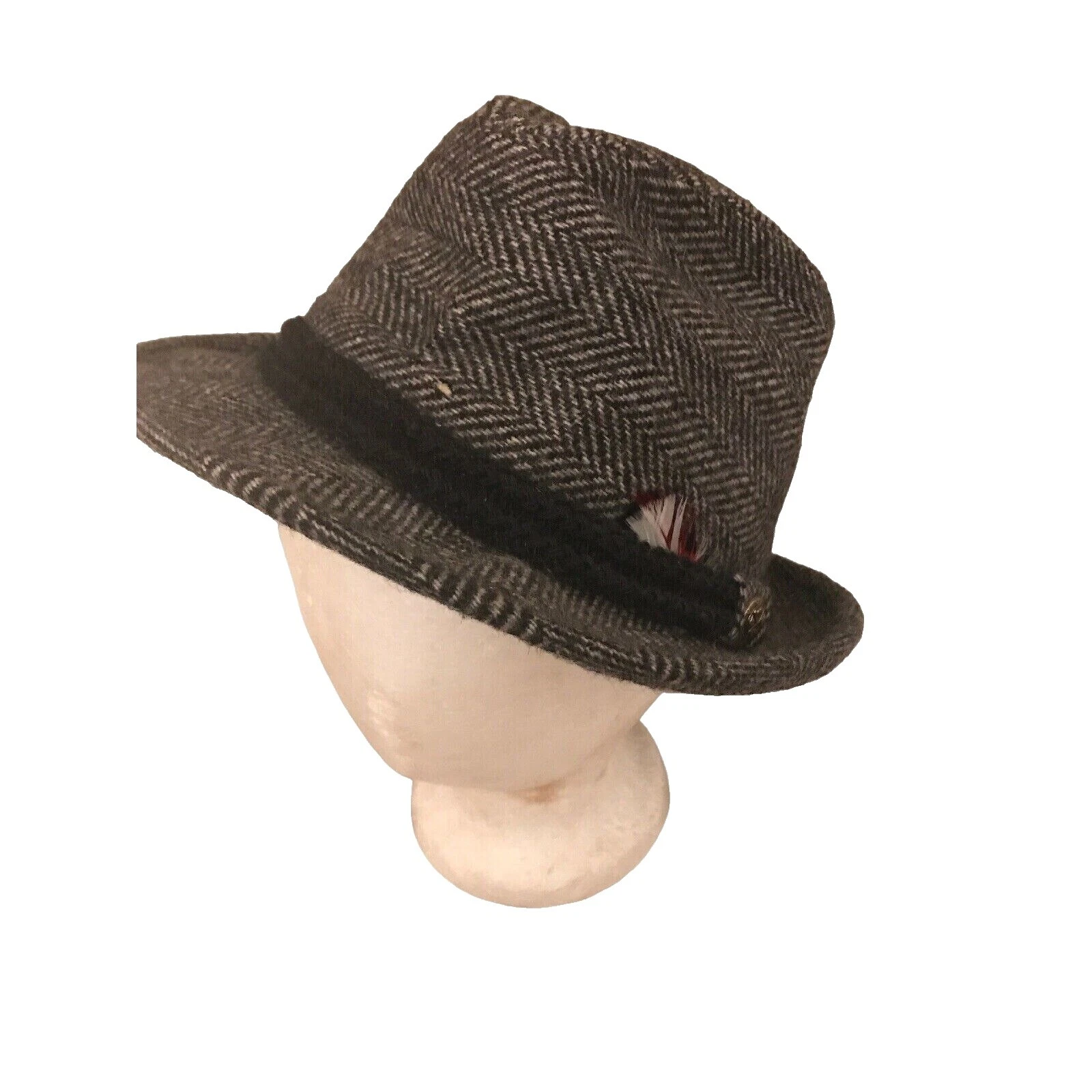 Sombreros vintage Fedora/Trilby piel para hombres
