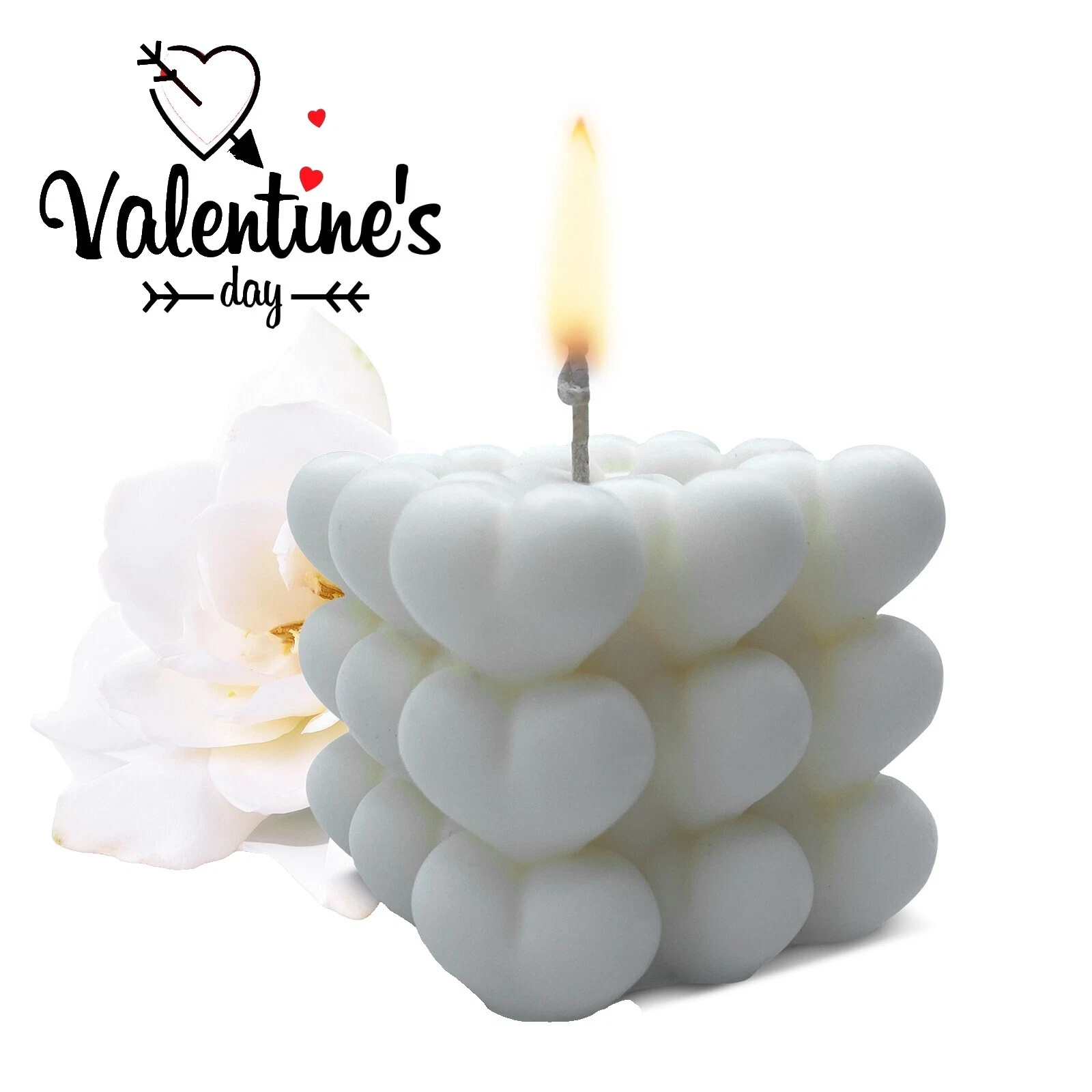 Cera de soja Amor y corazones blanco Velas decorativas