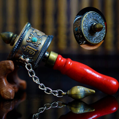Tibetan Buddhism Buddhist Nepal Small Hand Held Prayer Wheel with Mantra New