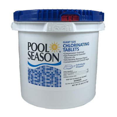 Pool Season Giant Size Chlorinating Wrapped Tablets 3'' - 25 lbs Tabs