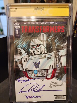 Transformers #1 Cgc 9.8 Signed By FRANK WELKER MEGATRON- and By EDWARDS/LYDIC