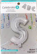 Celebrate It Letter S Balloon Mylar 16-in Holographic Balloon NEW