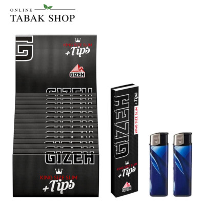 Gizeh Black King Size Slim Papers Blättchen Extra Fine + Filtertips Tips