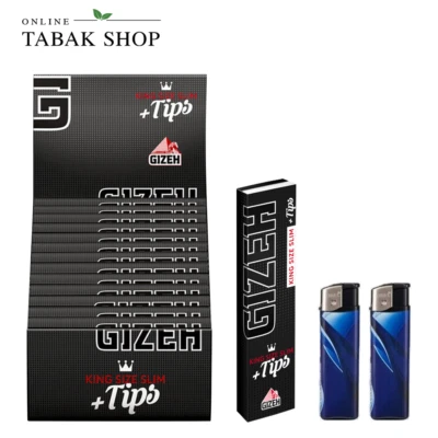 Gizeh Black King Size Slim Papers Blättchen Extra Fine + Filtertips Tips