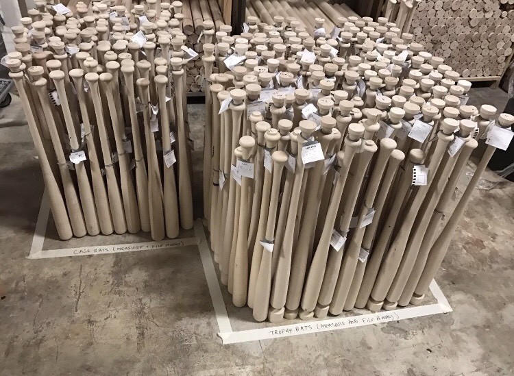 4 Mazze Baseball Legno Acero Misto 32" Game Ready - Imperfezioni - CUPPED