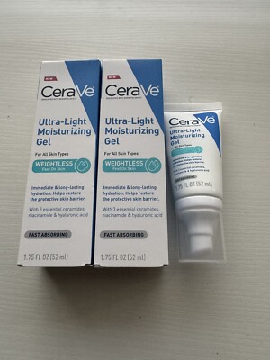 CeraVe Ultra-Light Facial Gel with Hyaluronic Acid & Niacinamide,Bundle of 2