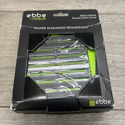 Ebbe Unique Square Drain Cover ''Parallel'' Matte Black -E4811-MB - New