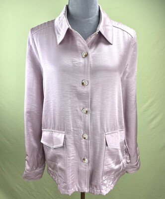 Anthropologie Size Small Current Air Satin Dusty Pink Button Up Top Boho