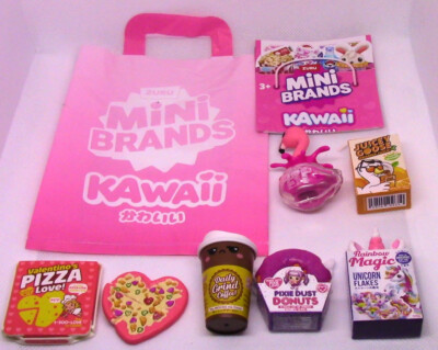 ZURU Mini Brands Kawaii Lot #2 Coffee , Unicorn , Juice Goose, Pixie Donut +