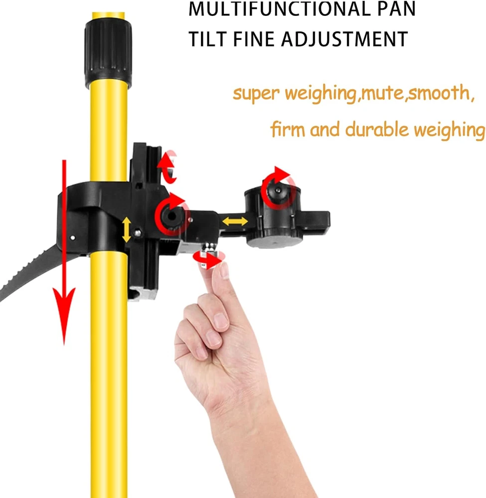 Laser Level Pole with Tripod, 13.8 Ft./4.2M Telescoping Pole&3.9 Foot/1.2M Retra