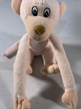 Long Arm Little Plush Monkey Light Pink Brown Nose Cartoon Eyes Stuffed Animal