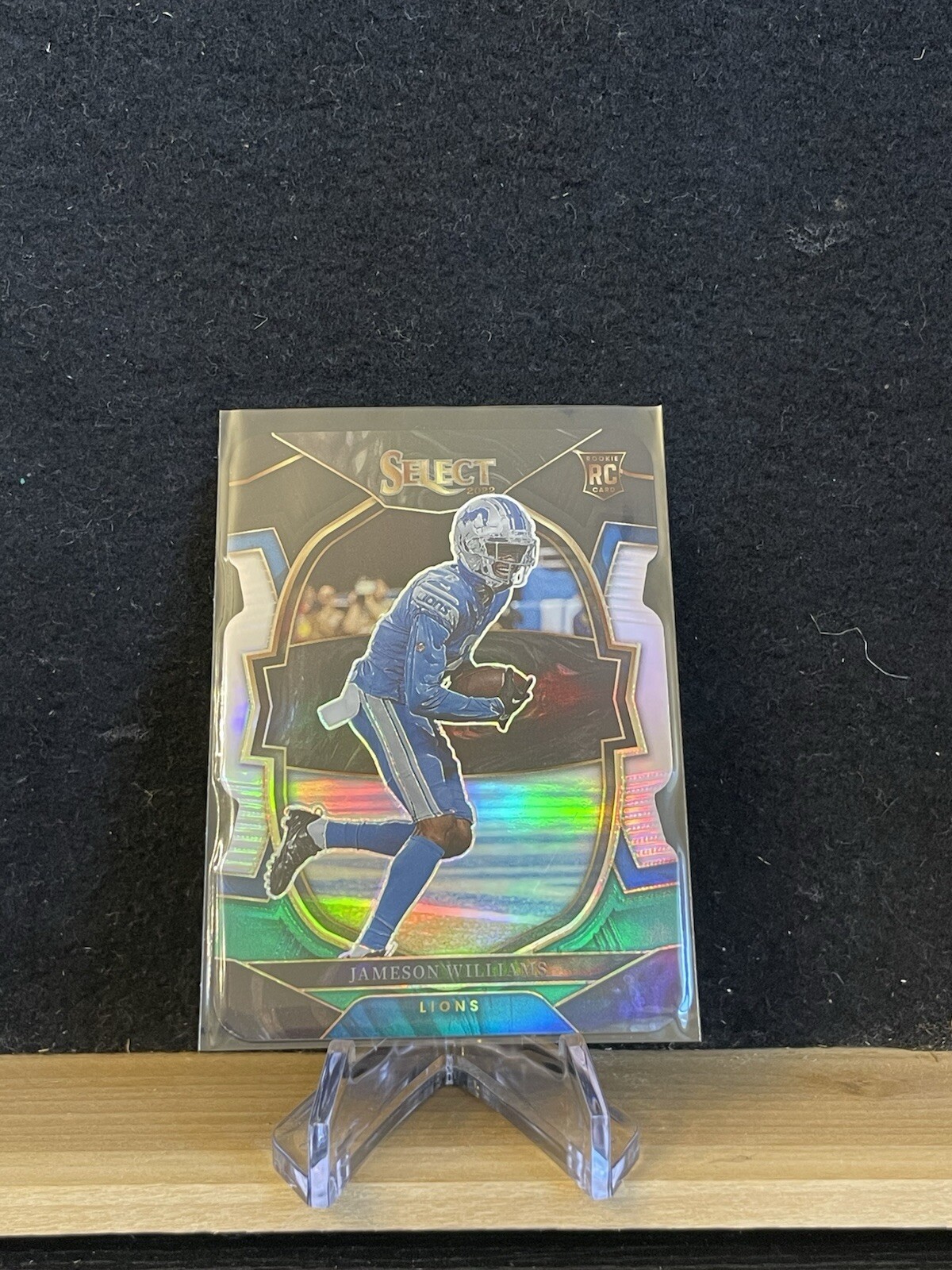 2022 Select Jameson Williams Black & Green Prizm Die Cut RC  #57 Lions NFL!!