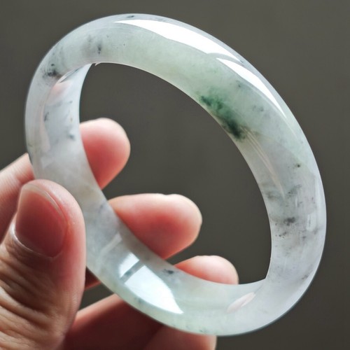 60mm Lavender Green Icy Jadeite Jade Bangle Bracelet Burma Jade Bangle 2394 - 第 1/14 張圖片