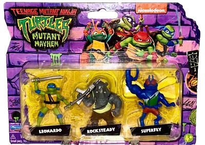 Teenage Mutant Ninja Turtles Mutant Mayhem Mini Leonardo Rocksteady Superfly 2''