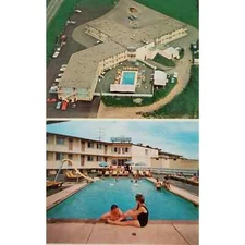 Postcard Newport Motor Inn Aerial View Poolside Newport RI