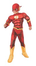 DC Comics Flash Deluxe Child Cosplay Muscle Halloween Costume Large