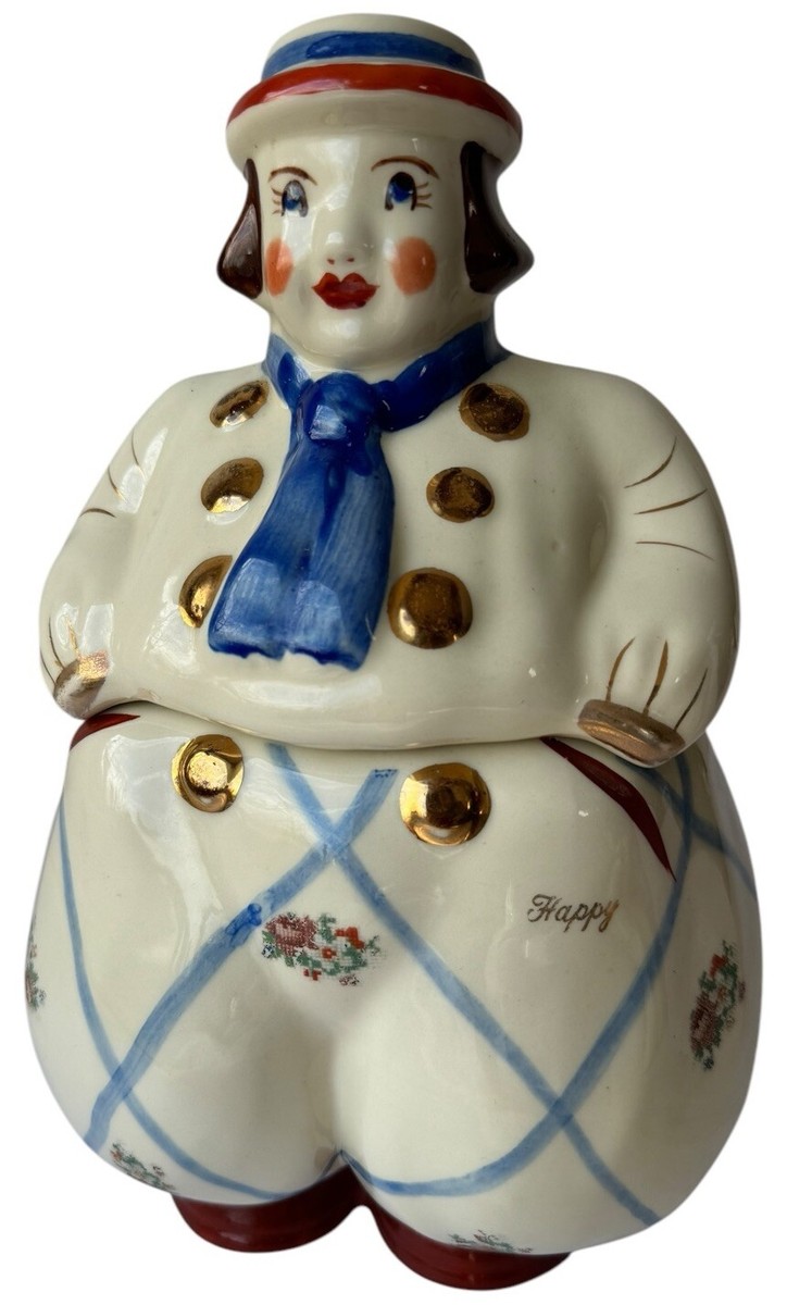 Shawnee 1940s Jack Dutch Boy USA Cookie Jar Rare Happy Thigh
