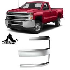 Left Side Headlight Chrome Trim Bezel For 2015-2019 Chevy Silverado 2500/3500HD