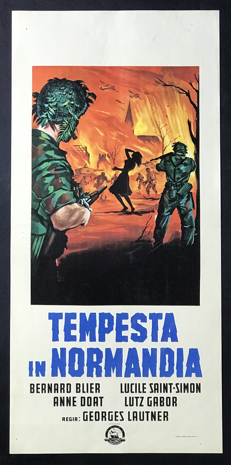 Locandina originale film TEMPESTA IN NORMANDIA (1960) - Regia di Georges Lautner