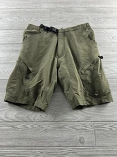 REI Men’s Medium Cycling Belted Padded Shorts Outdoor Nylon Hiking Green