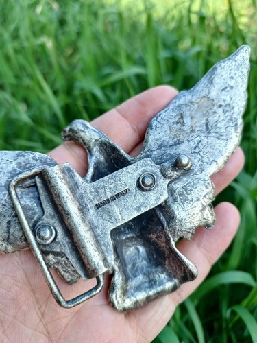 Authentische Original Vintage Schnalle Gürtel Form Adler Made in Italy VIDEO - Bild 7 von 7