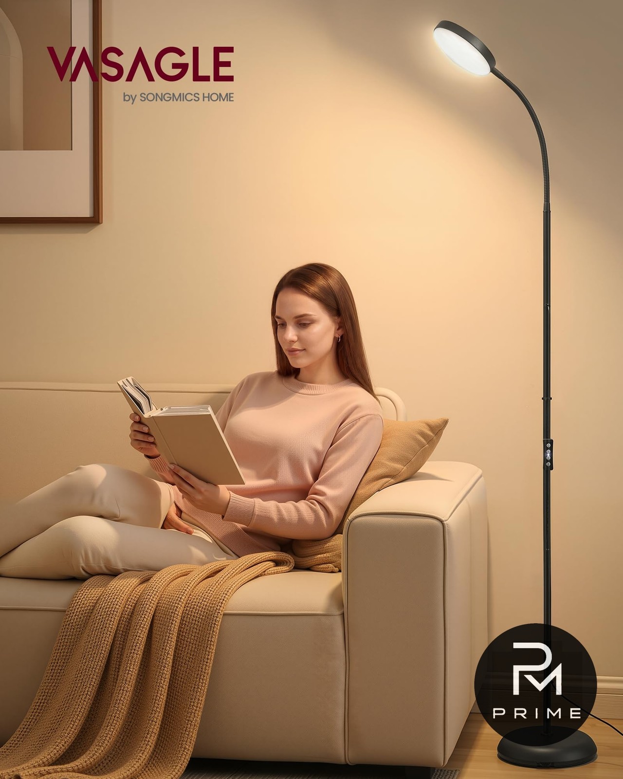 Lampada da terra LED piantana VASAGLE 170 cm 15W dimmerabile LFL017BD02 Nero foto 2