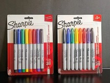 Sharpie Permanent Markers - 8 Count   Fine  Ultra Fine Point Multicolor x2