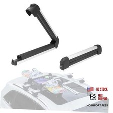 Car Roof Ski Snowboard Rackfishing Rod Rack Fits 2 Pairs 16.3 Inch Silver