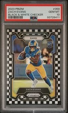2023 PRIZM ZACH EVANS BLACK & WHITE CHECKER #359 PSA GEM MINT 10 SSP RC CASE HIT