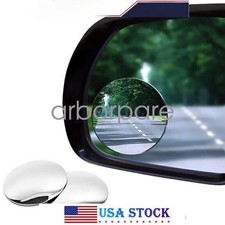 2x Stick On 2 Round Glass Convex 360 Wide Angle Blind Spot Mirrors Adjustable