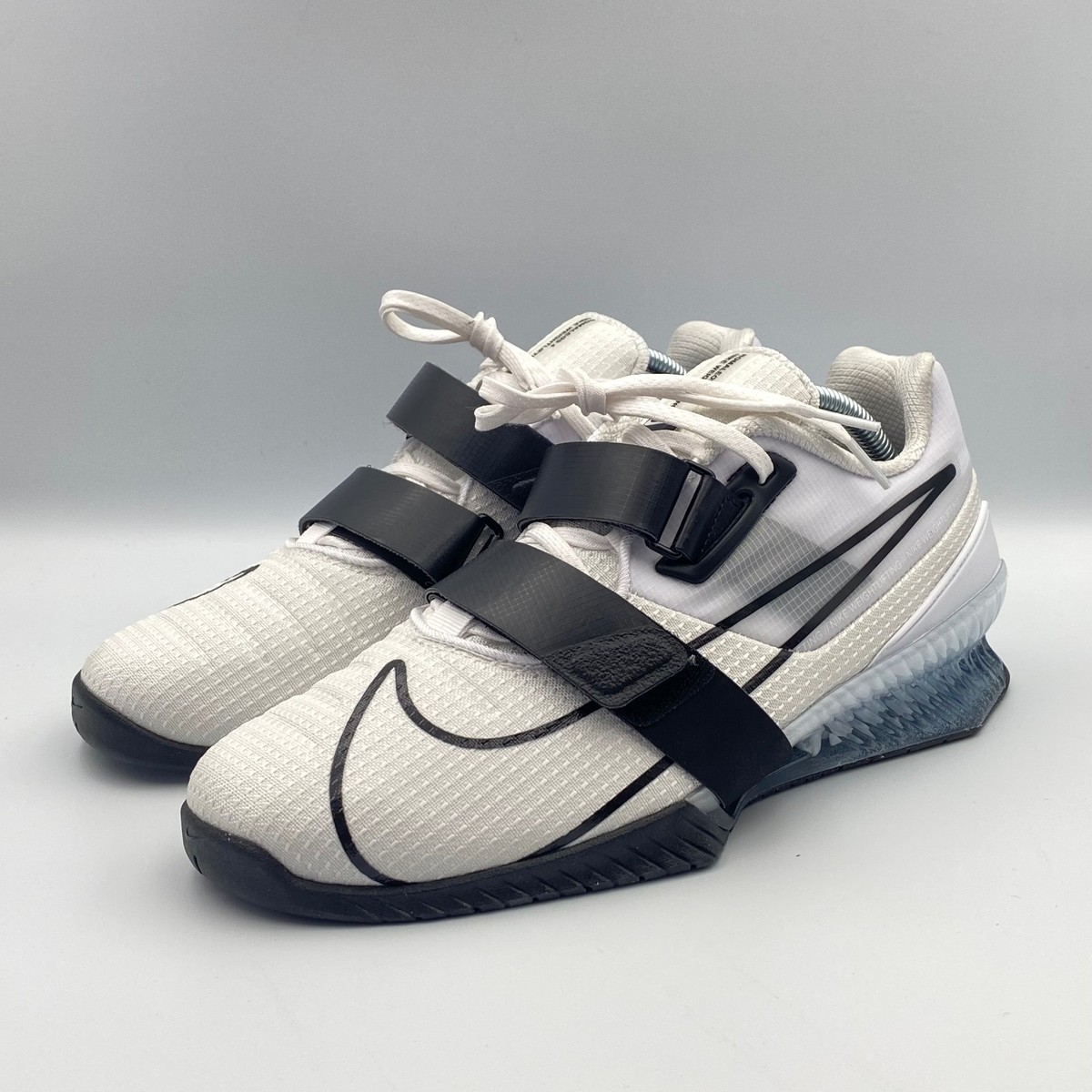 Nike Romaleos 4 White Black Weightlifting Workout Shoes Men's Size
