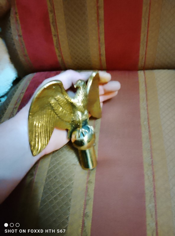 Solid Brass  Eagle Flagpole Finial Topper with Hollow Socket, Very Hard To Find