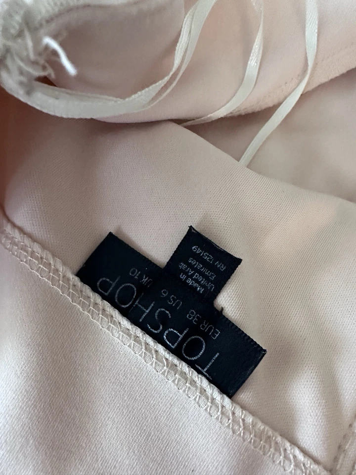 Vestido ceñido al cuerpo Topshop Petite malla marfil vendaje talla 6   Foto 4 de 4