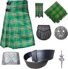 Scottish Traditional 8 Yards Tartan Kilt Outfit for Men Irish Heritage, 40 