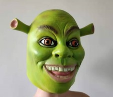 Horror Green Shrek Full Head Latex Mask Halloween Costume Party Masquerade Props