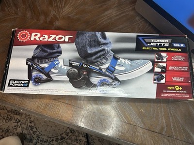Razor Turbo Jetts Electric Heel Wheels DLX Blue w/Lighted Wheel New In Box