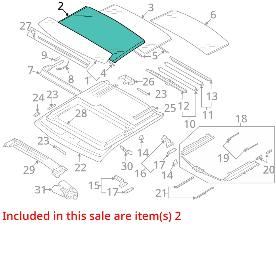 (LOCAL PICKUP ONLY) Roof Glass Center 2nd Section Fits 06-13 AUDI A3 6822362 Foto 3 de 4