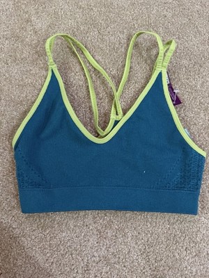 Womens Adore Me Teal W/ Green Straps Sports Bra W/ Detailing Size XS/S NWT