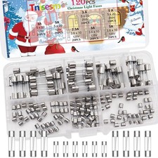 Tnisesm 120 Pcs Fast Blow Glass Fuses Assortment Kit 125V- 3A, 5A 5 x 20mm, Mini
