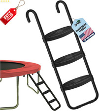 Universal Trampoline Ladder 3 Step Wide UV Treated Steel 220 lb Capacity - US