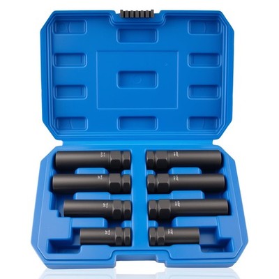 8-Piece Lug Nut Socket Set, 6 Spline & 7 Spline Lug Nut Removal Tool, Heavy-D...