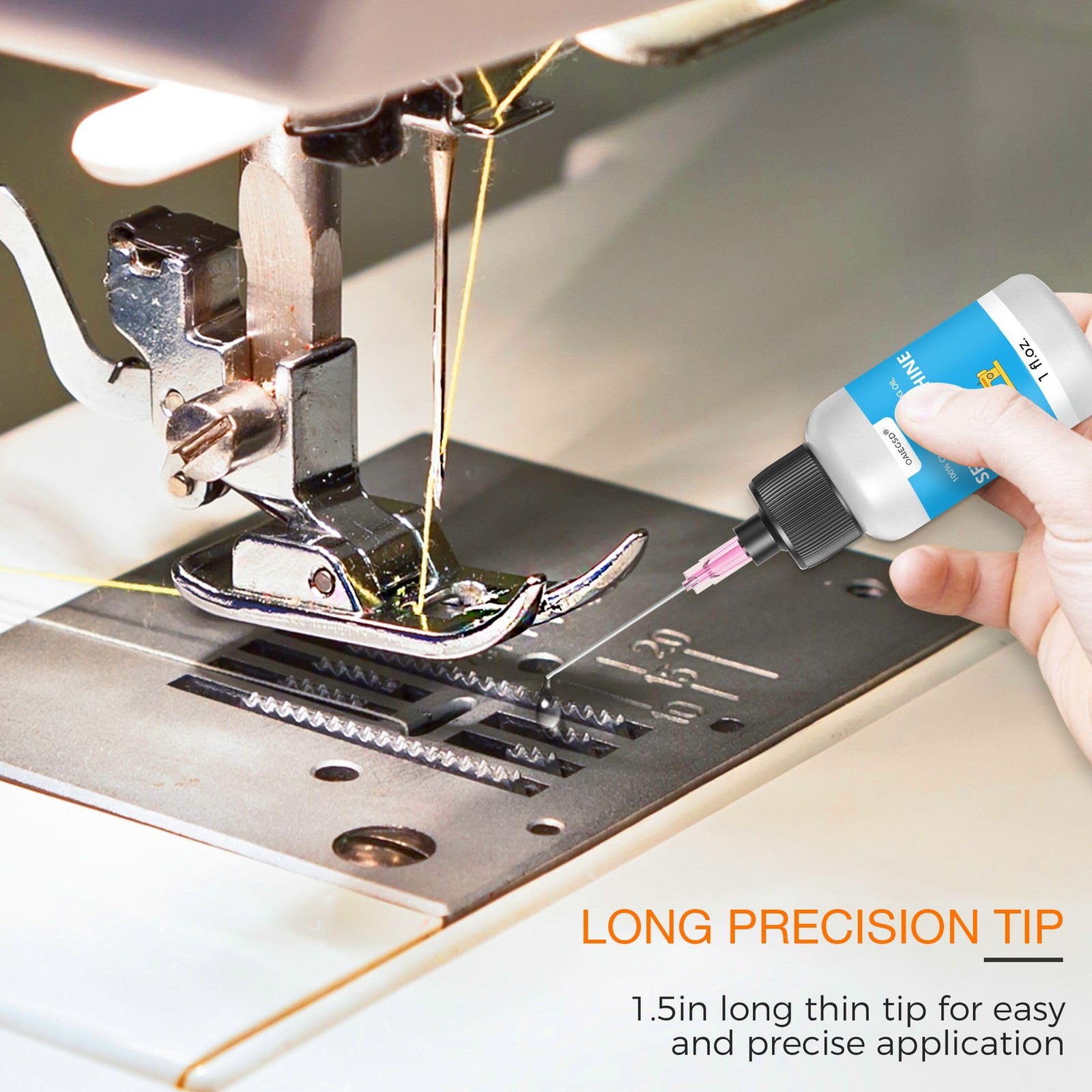 1oz Fine Light Sewing Machine Oil and Lubricant with Needle Tip and Dual-Ende...