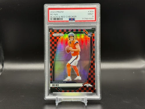 2024 Panini Prizm Bo Nix Red and Black Checker - PSA 9 Highest POP 1 - #309 SSP